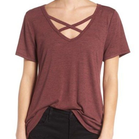 Nordstrom Tops - Socialite Strap Front Tee (NWT)